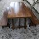 Large table and 2 benches brutalist design Olavi Hänninen