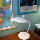 Vintage white metal Bauhaus style desk lamp