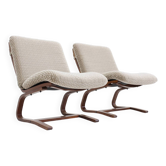 Set of 2 mid-century vintage easy chairs 1960s