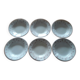 Set of 6 hollow plates faience Digoin model "Andrée"