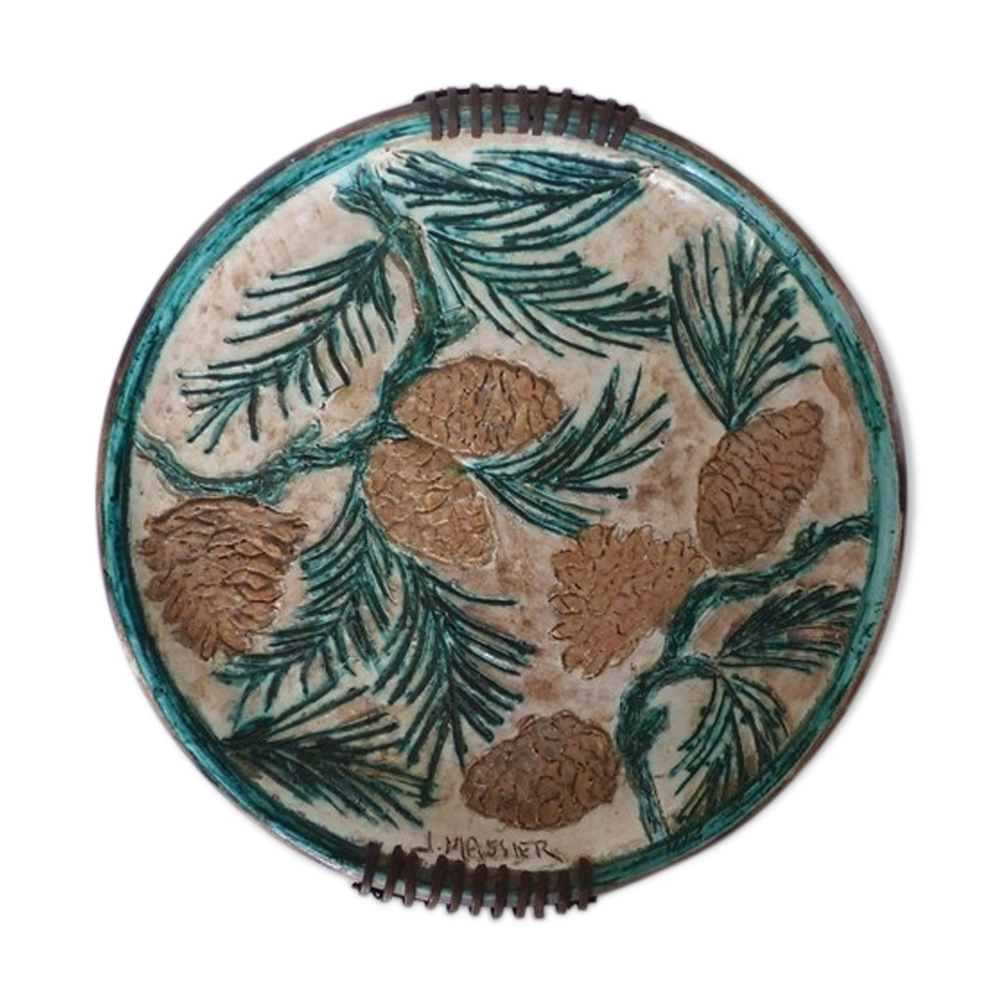 Signed Vallauris Jérôme Massier ceramic dish