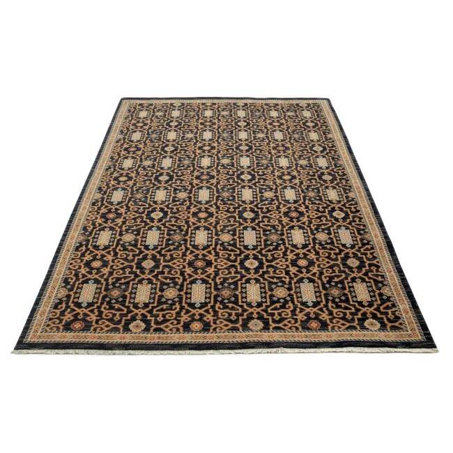 Symmetrical black Persian rug SINA - Wool