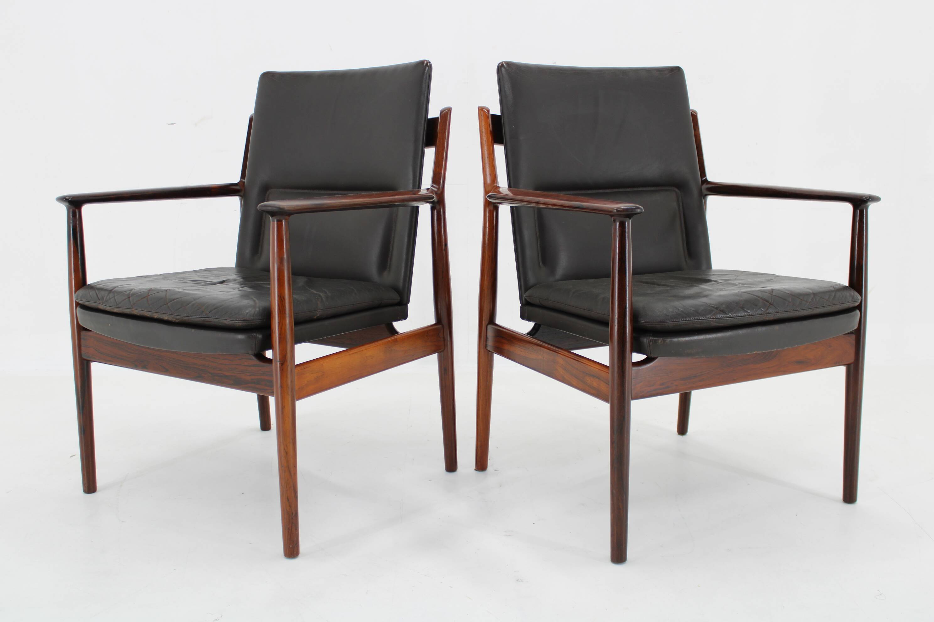 1960s Pair of Arne Vodder 431 Armchairs by Sibast Mobler, Denmark