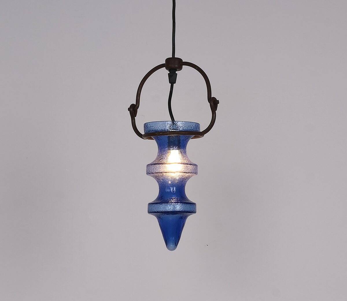 Stalactite blue glass pendant lamp by Nanny Still for Raak, 1960s