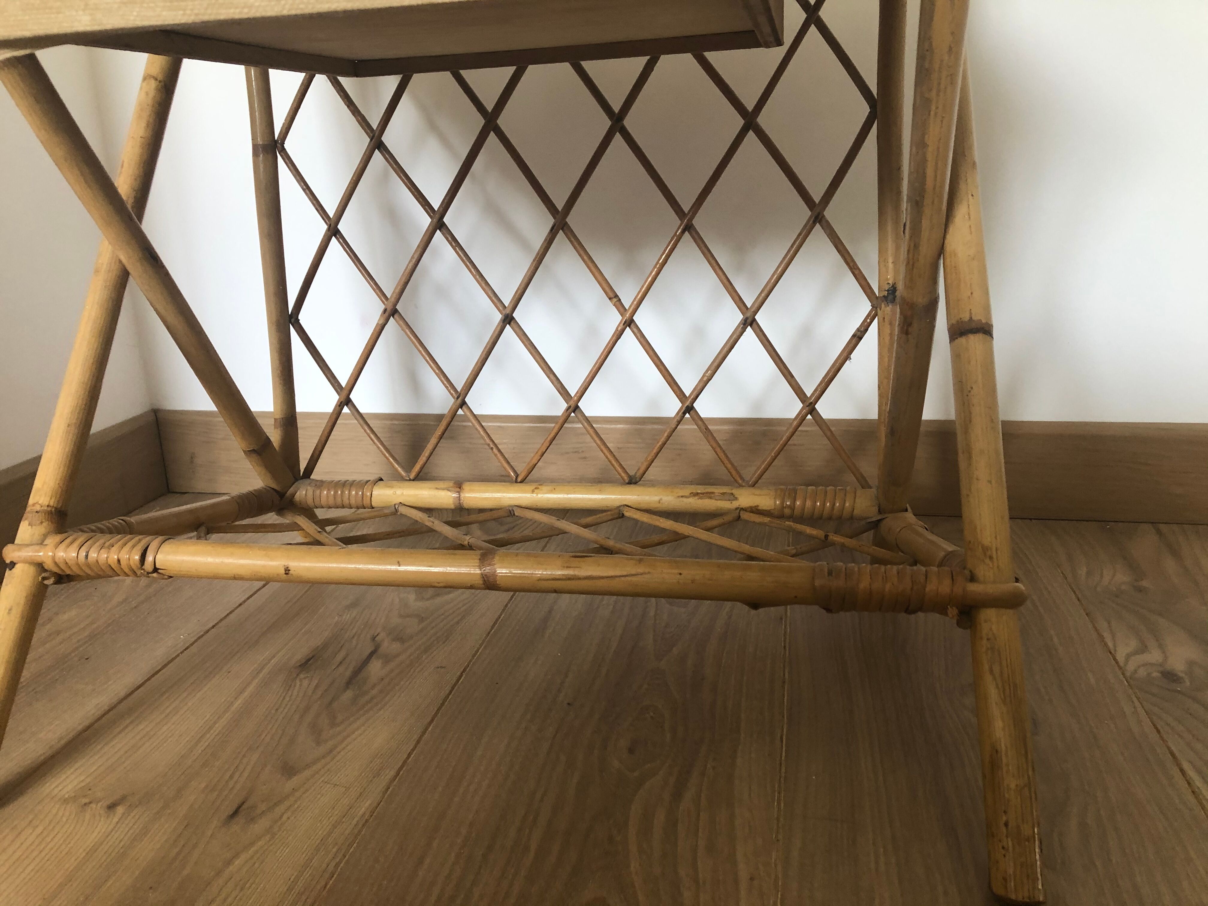 Vintage rattan nightstand