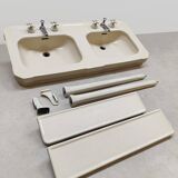 Console de salle de bain double vasque en céramique vintage