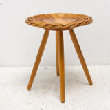 Tabouret en rotin par Jan Kalous pour Úluv, années 1960, Tchécoslovaquie