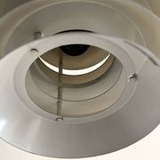 Brass & Lacquered White Aluminium Pendant Lamp by Carl Thore, design 1970