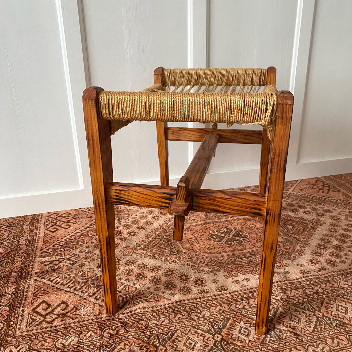 1960s woven seat stool
