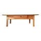 Table de ferme basse ancienne en bois massif et son tiroir - 128cm