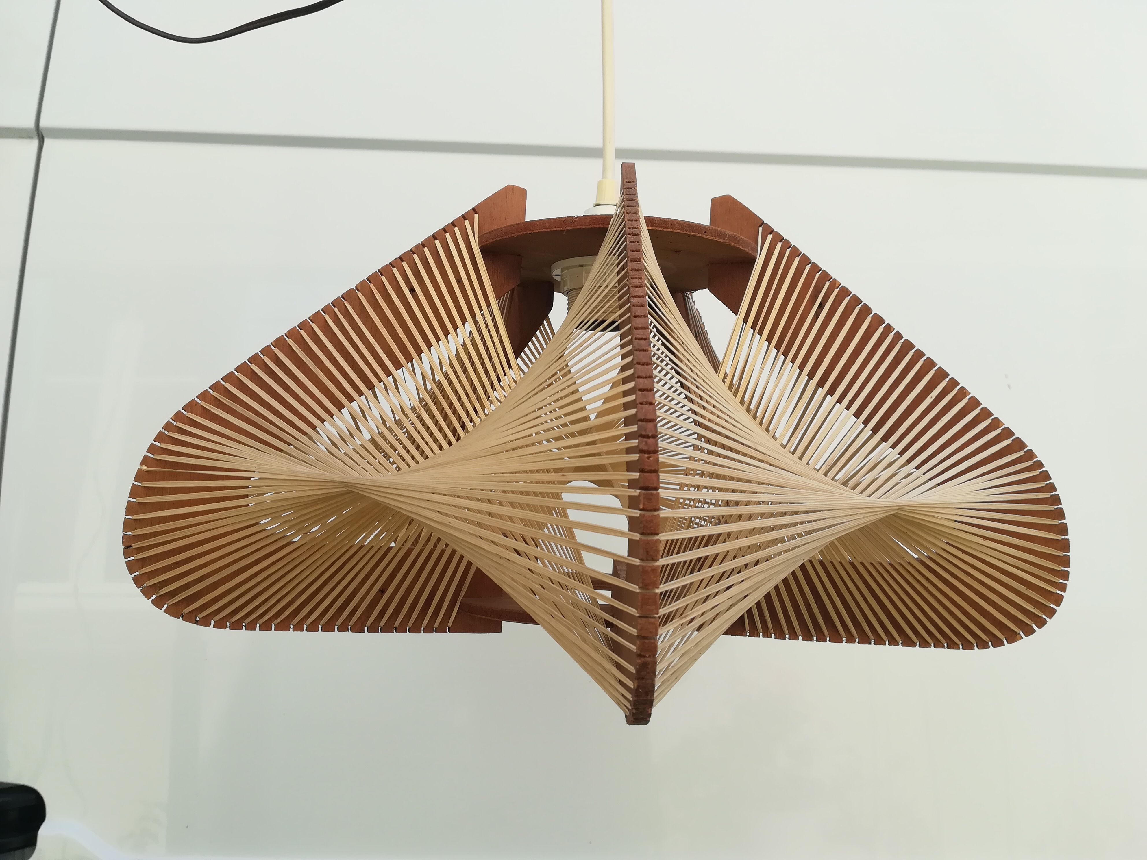 Scandinavian wood and wire suspension