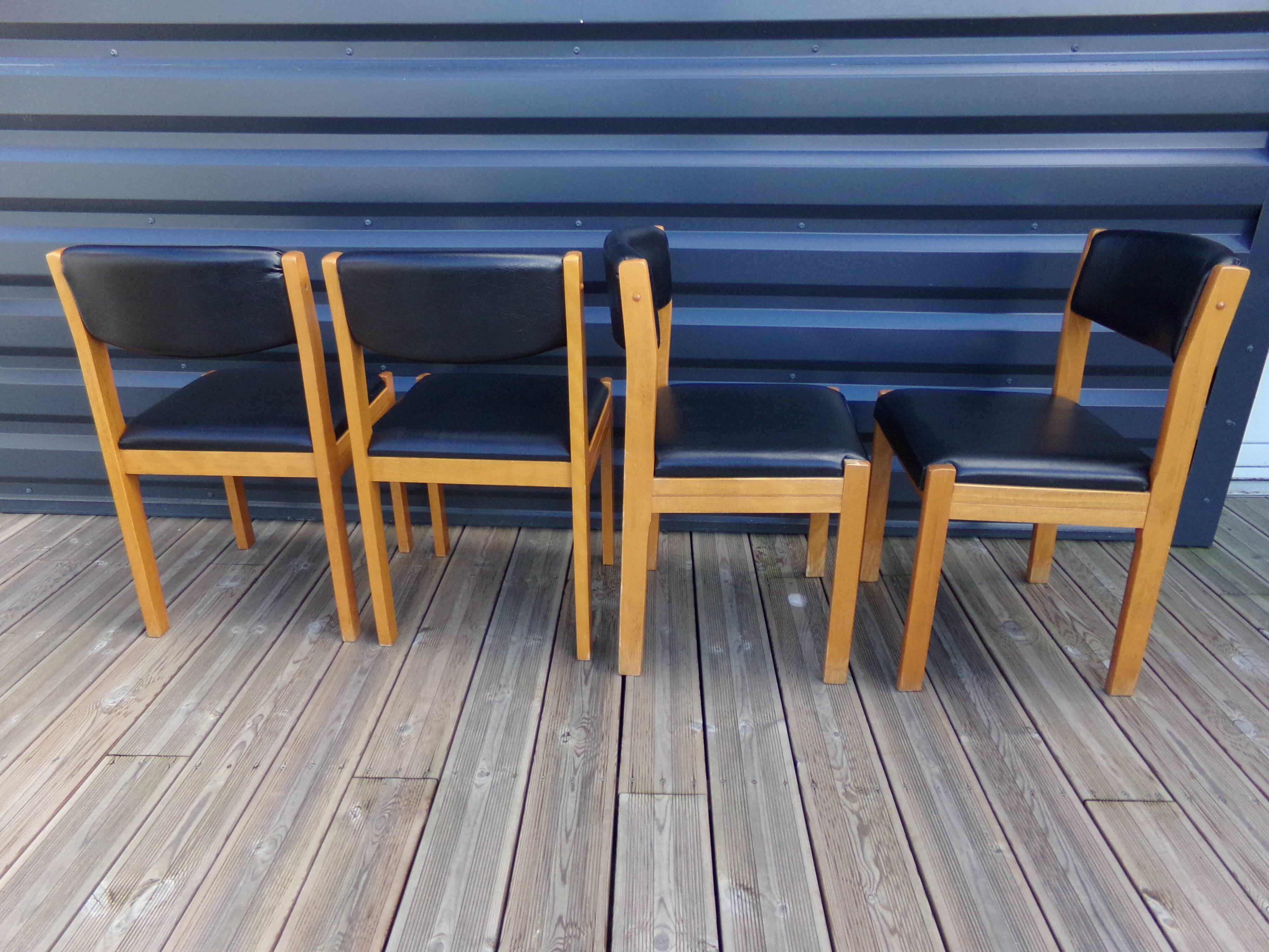 4 chairs baumann imitation black leather