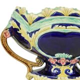 Art Nouveau Barbotine Majolica Vases Jardinière Set of 3