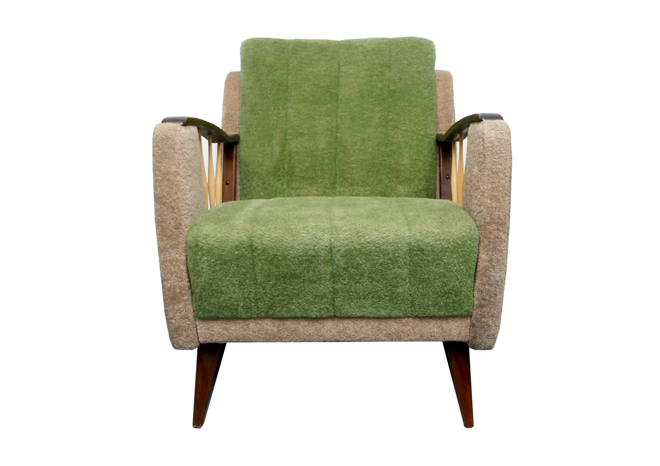 1950s chair in beige and green
