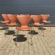Fritz Hansen series 7 Vlinderstoelen in Cognac leather NIEUW!!