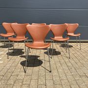 Fritz Hansen series 7 Vlinderstoelen in Cognac leather NIEUW!!