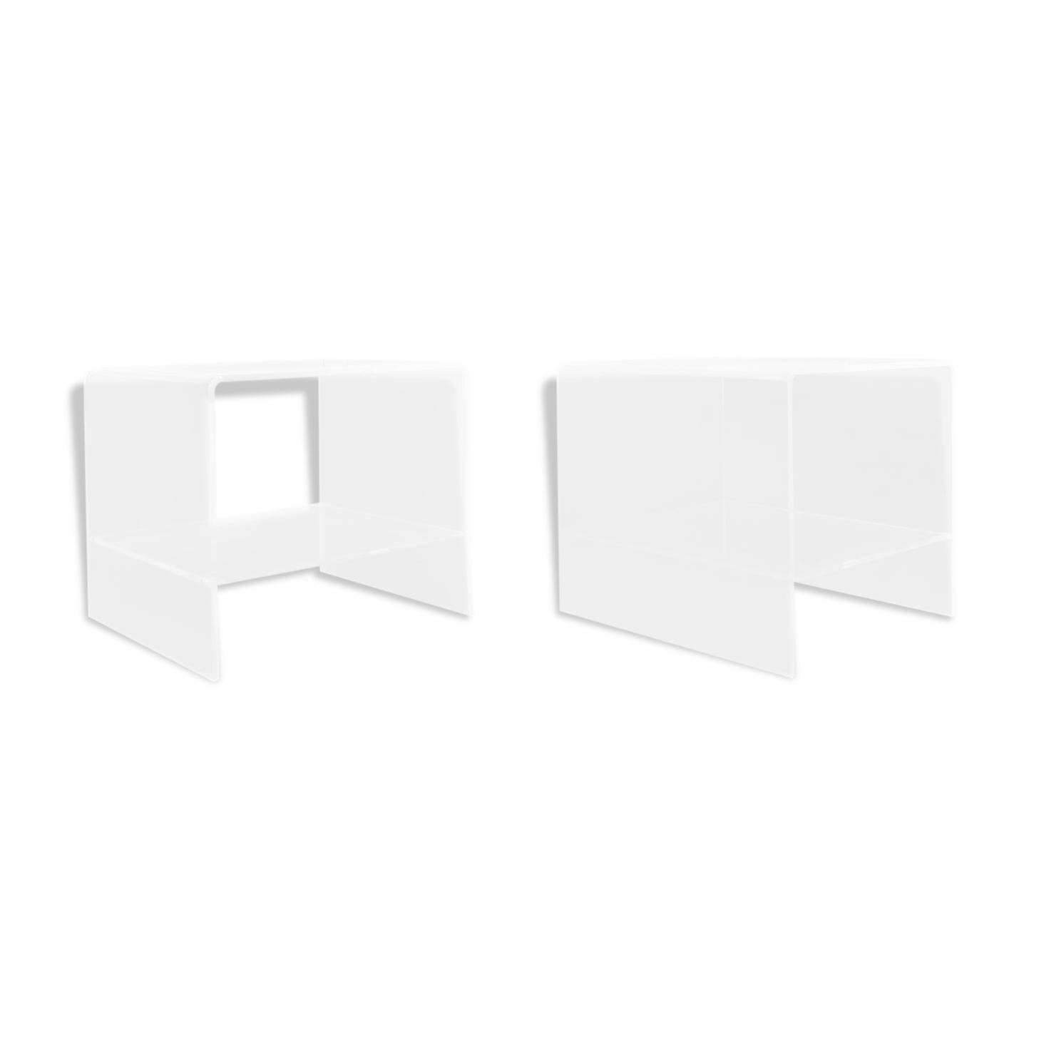 Pair of sofa pieces in plexiglass 1970/1980