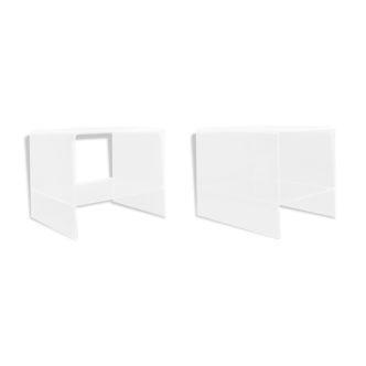 Pair of sofa pieces in plexiglass 1970/1980