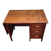 très beau bureau  des années 1940 en hêtre avec abattant