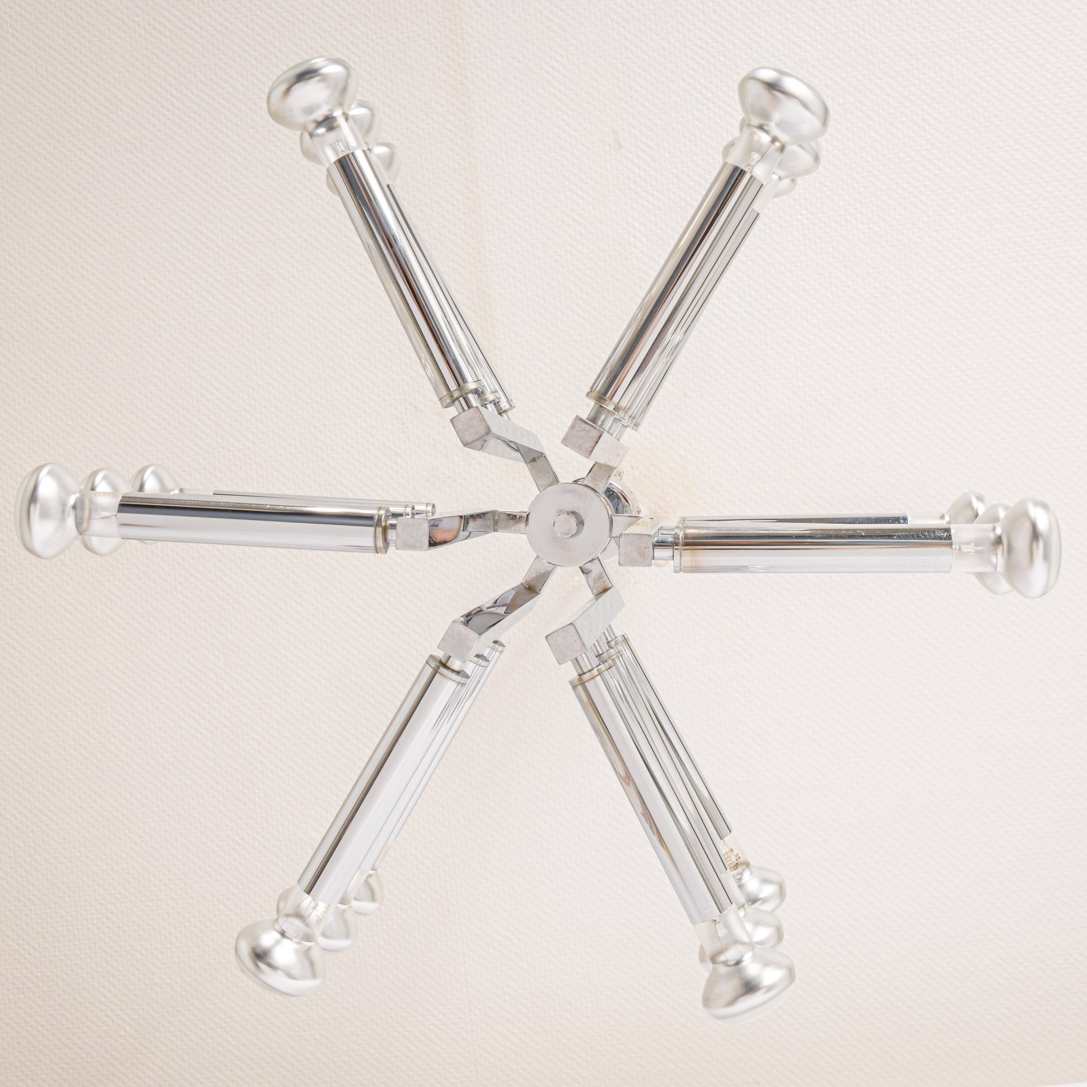 Large chrome Sputnik Atomium chandelier from the space age by Cosack, Germany, 1970s.