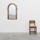 Arched gold-leaf mirror with marbled glass border by Deknudt, Belgium, 20th