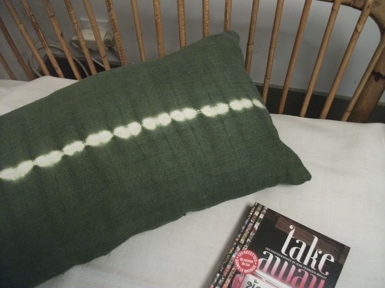 Colorful antique linen cushion