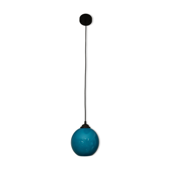 Suspension boule bleue vintage