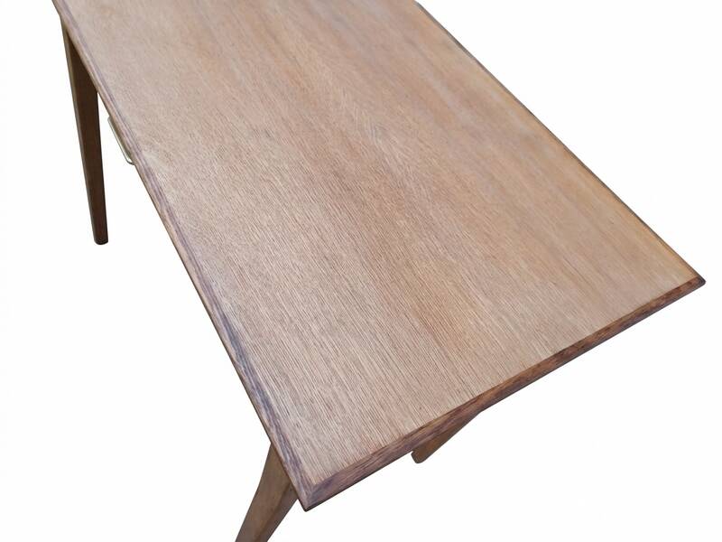 Desk table, kitchen table, vintage 1950s oak side table.
