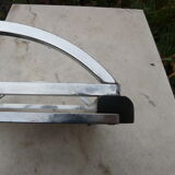 Large plateau mirror macassar chrome metal art deco modernist takes hoops