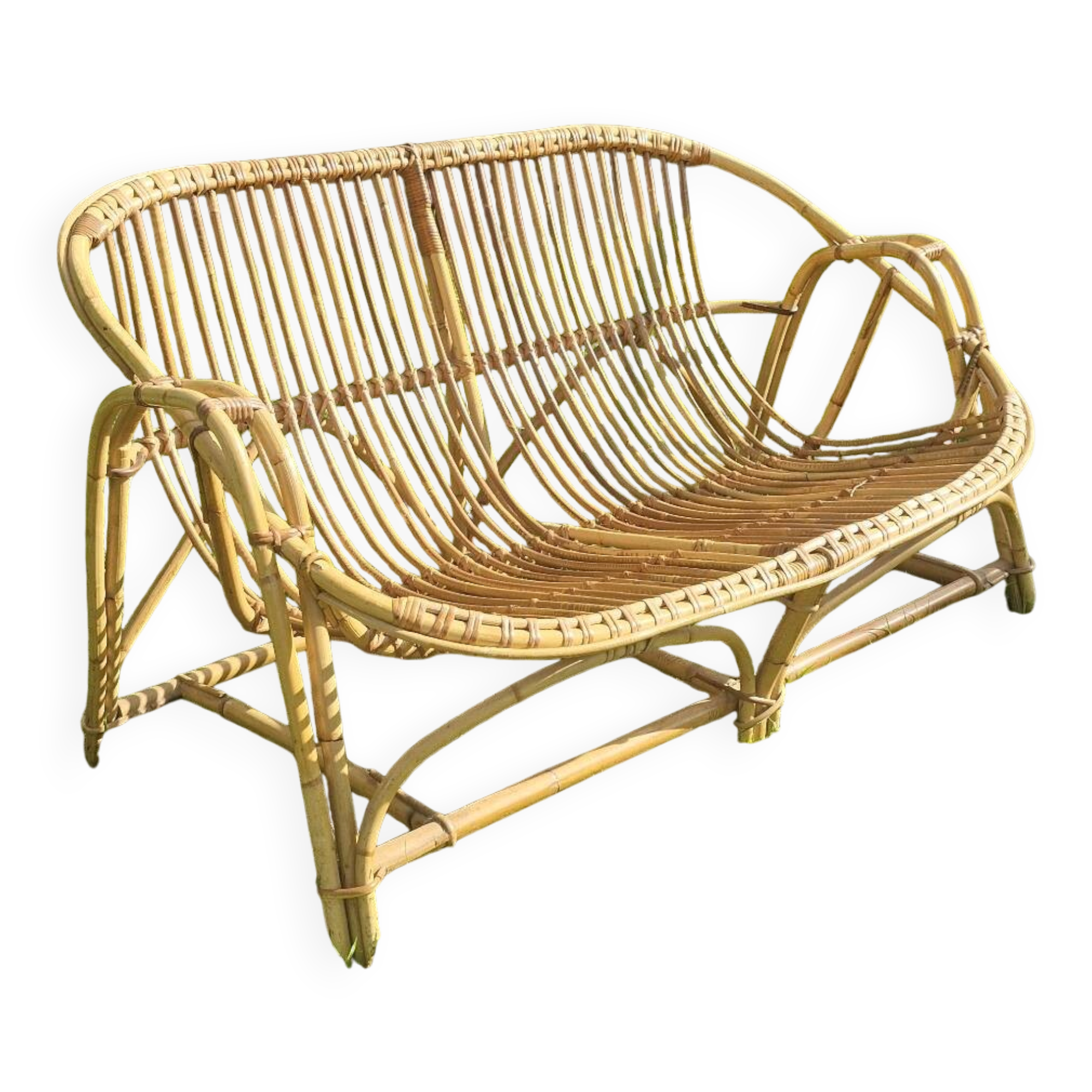 Rattan bench