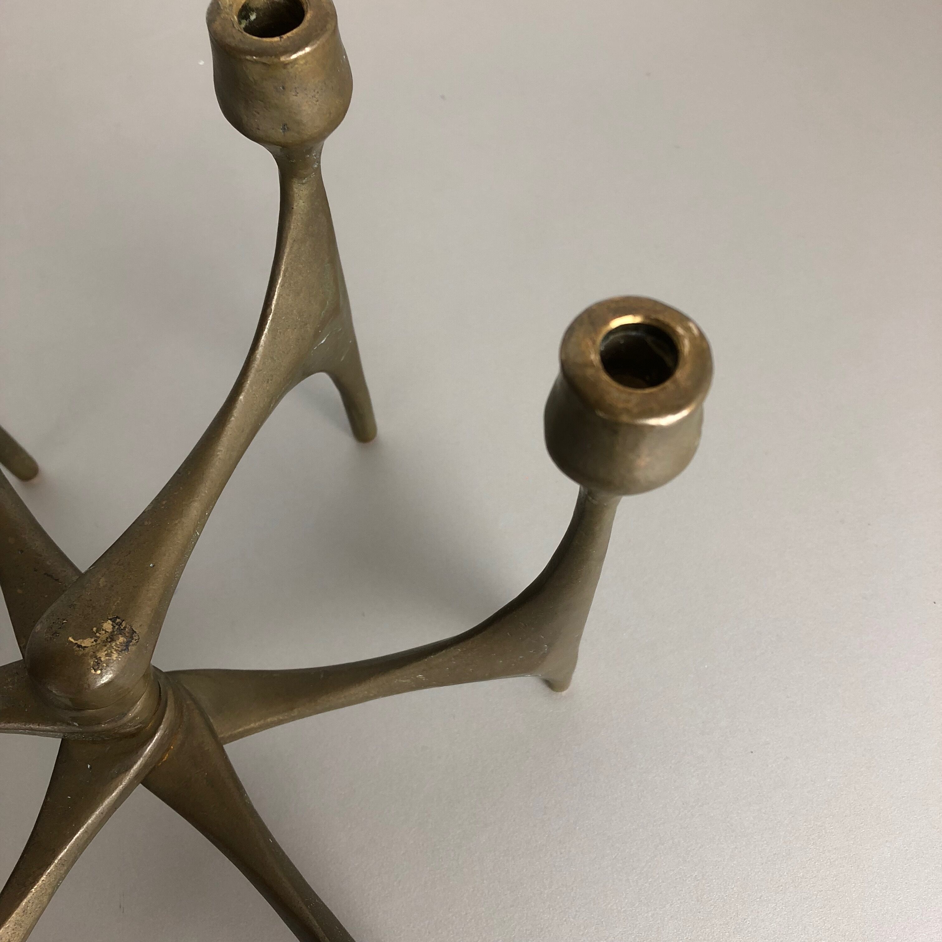 Brutalist bronze candleholder by Michael Harjes, Germany, 1960