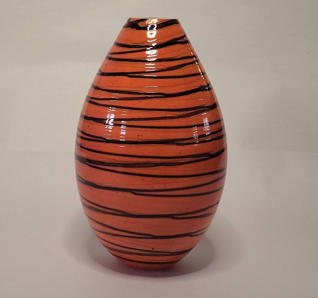 Art Glass Orange Vase
