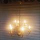 Important 9-light chandelier in Dutch style with 2 levels in brass - in working condition.