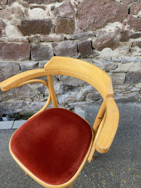 4 chaises Fauteuils restaurant bois courbé vintage 80s French bistro bentwood a