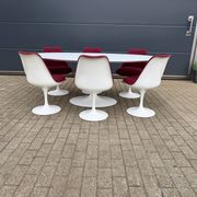 Original oval Tulip Knoll table 198cm white laminate, NEW in the box.