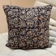 Indian cotton block print cushion with “flower” pattern - indigo blue