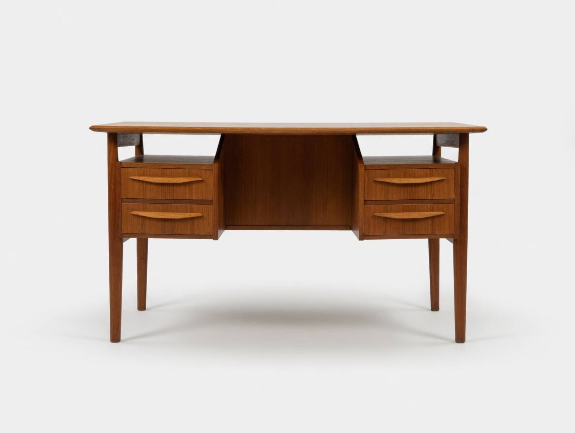 Teak Desk By Gunner Nielsen For Tibergaard, 1960s.