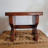 Brutalist wooden stool