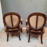 Pair of transition armchairs from the Louis XV Louis XVI eras