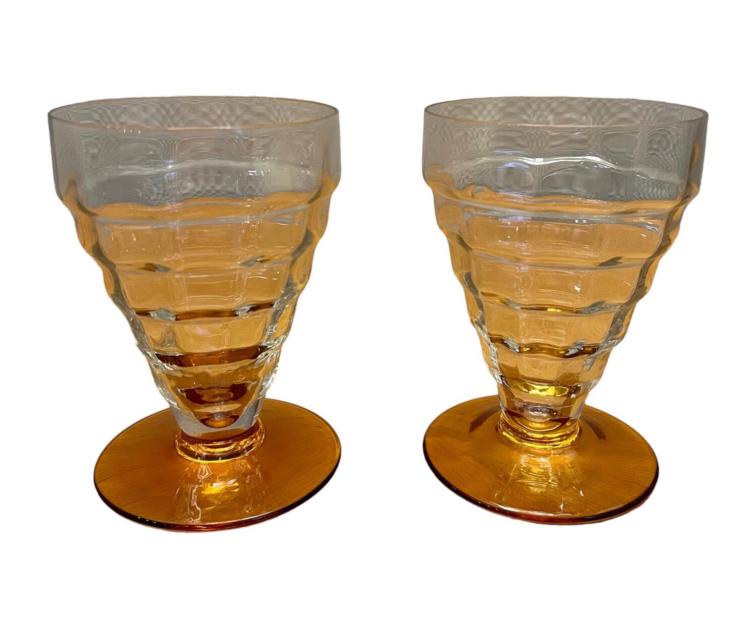 Set of 2 vintage Art Deco glasses