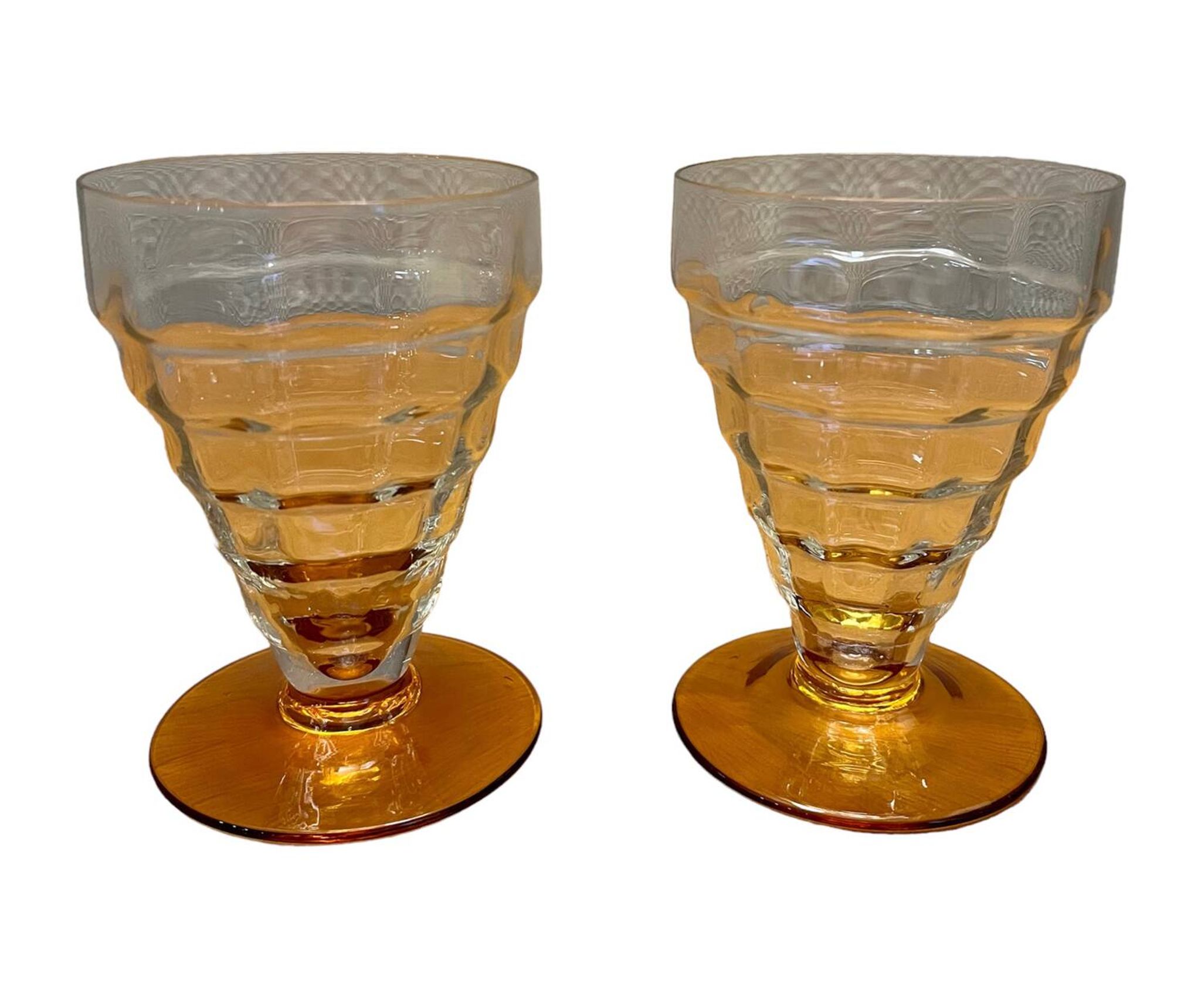 Set of 2 vintage Art Deco glasses