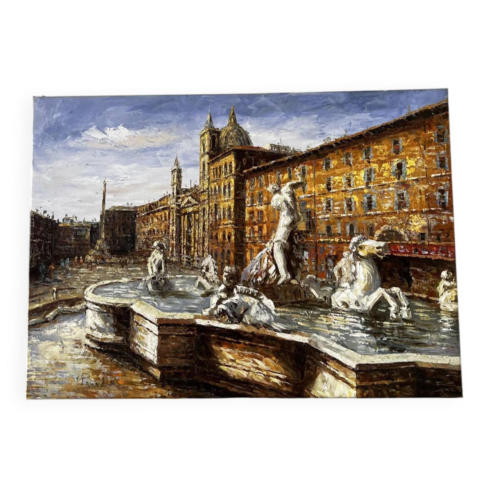 Huile sur toile Piazza Navona Rome