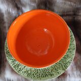 Old pottery ice bucket in majolica