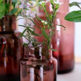 Set 5 vases in blown glass art glass ALLEX, Drôme