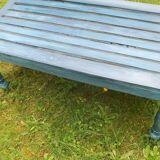 Mid century distressed painted garden bench