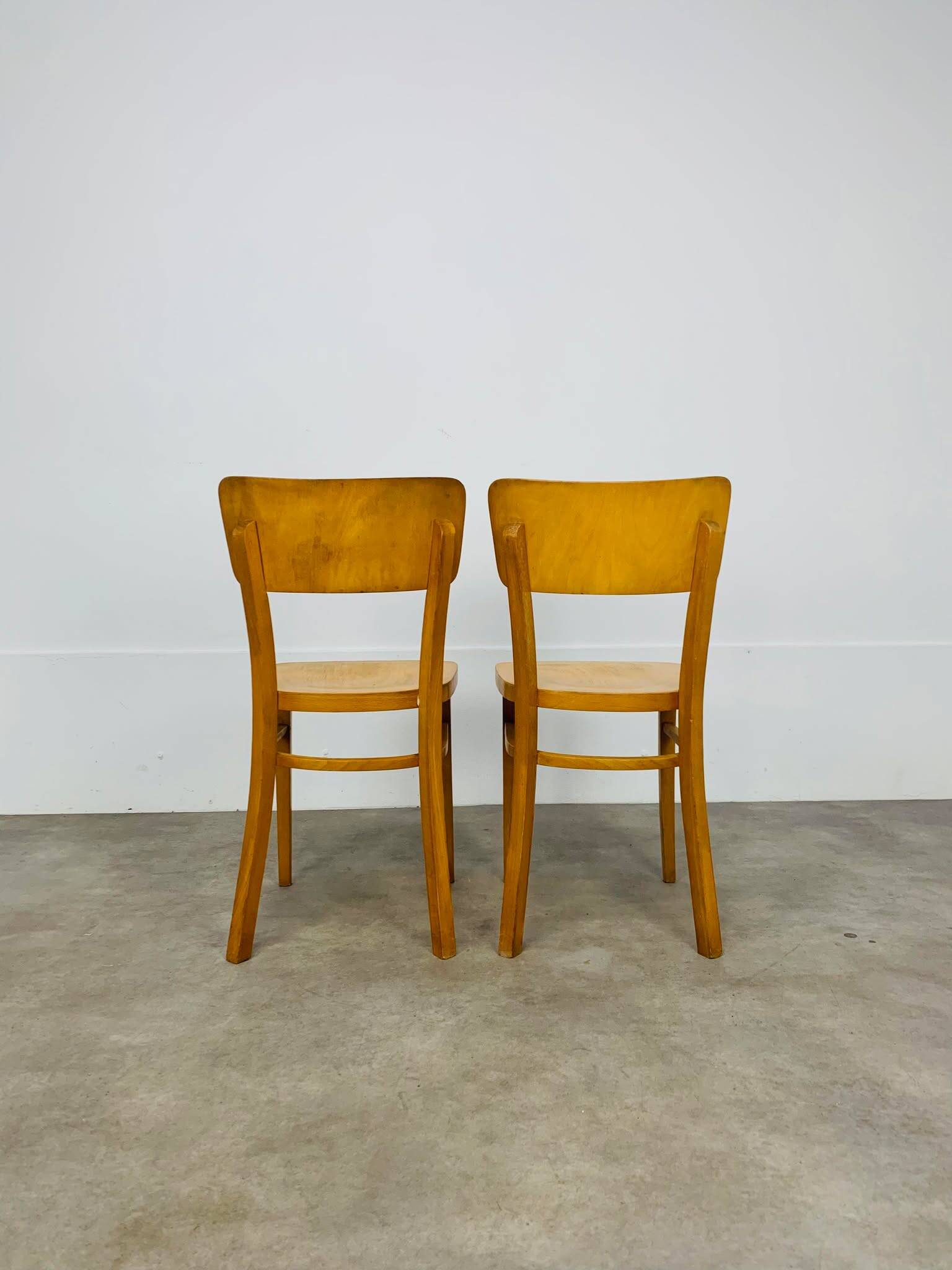 Pair of Thonet bistro chairs, wood, 1960s