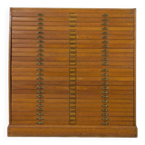 Vintage Large Industrial Oak File Cabinet with Multiple Drawers, 1930s