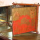 Bamboo triptych mirror, barber circa 1900