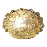 Baguette vintage en glaçure de plafondlamp, bulle reliëf space age, jaren 1970