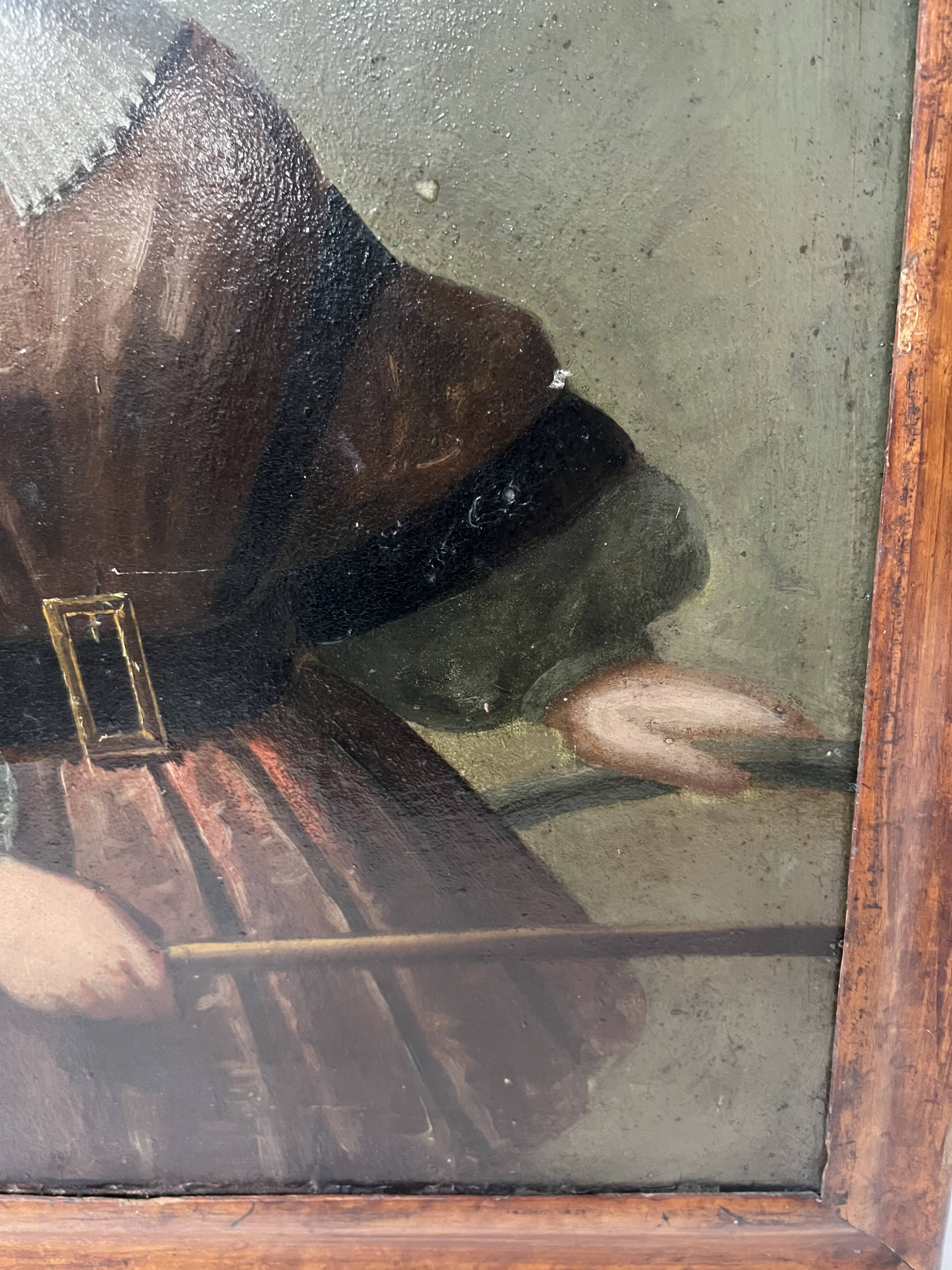 Oil on canvas depicting a young child, 19th century